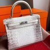Hermes Kelly Retourne 25 Handmade Bag In Himalayan Crocodile Niloticus Skin