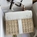 Hermes Picnic Kelly 28cm Bag in Wicker with White Barenia Leather
