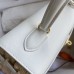 Hermes Picnic Kelly 28cm Bag in Wicker with White Barenia Leather