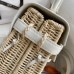 Hermes Picnic Kelly 28cm Bag in Wicker with White Barenia Leather