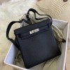 Hermes Kelly Ado Backpack Clemence  Leather Black PHW