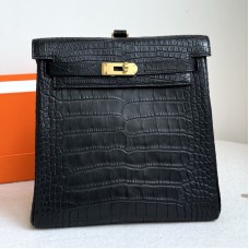 Replica Hermès Kelly Ado Mini Backpack Matte Black Genuine Alligator Crocodile Leather Kelly Turn Lock Vintage Luxury Exotic Leather Women Backpack Handbag Replica Hermès Kelly Ado Mini Backpack Matte Black Genuine Alligator Crocodile Leather Kelly Turn Lock Vintage Luxury Exotic Leather Women Backpack Handbag