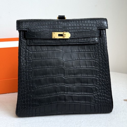 Replica Hermès Kelly Ado Mini Backpack Matte Black Genuine Alligator Crocodile Leather Kelly Turn Lock Vintage Luxury Exotic Leather Women Backpack Handbag Replica Hermès Kelly Ado Mini Backpack Matte Black Genuine Alligator Crocodile Leather Kelly Turn Lock Vintage Luxury Exotic Leather Women Backpack Handbag