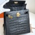 Hermes Kelly Ado Backpack In Black Matte Alligator Crocodile Leather GHW Hermes Kelly Ado Backpack In Black Matte Alligator Crocodile Leather GHW