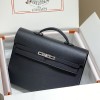 Hermes Kelly Depeche 38 Briefcase In Black Calfskin