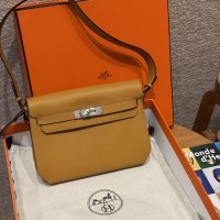 Replica Hermes Kelly Depeches 25 Pouch - Natural sable Calfskin