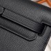 Hermes Kelly Depeches 25 Pouch in Black Epsom