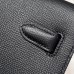 Hermes Kelly Depeches 25 Pouch in Black Epsom