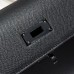 Hermes Kelly Depeches 25 Pouch in Black Epsom