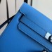 Hermes Kelly Depeches 25 Pouch in Blue Hydra / Black Evercolor Leather Hermes Kelly Depeches 25 Pouch in Blue Hydra / Black Evercolor Leather