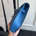 Hermes Kelly Depeches 25 Pouch in Blue Hydra / Black Evercolor Leather Hermes Kelly Depeches 25 Pouch in Blue Hydra / Black Evercolor Leather