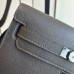 Hermes Kelly Depeches 25 Pouch in Ebene / Black Evercolor Leather Hermes Kelly Depeches 25 Pouch in Ebene / Black Evercolor Leather