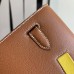 Hermes Kelly Depeches 25 Pouch in Gold / Naples Yellow Evercolor Leather Hermes Kelly Depeches 25 Pouch in Gold / Naples Yellow Evercolor Leather