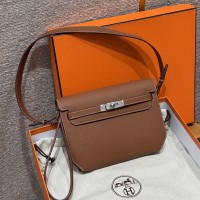 Replica Hermes Kelly Depeches 25 Pouch - Gold Calfskin