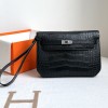 Hermes Kelly Depeches 25 Pouch in Matte Niloticus Crocodile leather