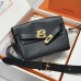 Hermes Kelly Messenger PM Bag in Black Evercolor Leather