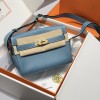 Hermes Kelly Messenger PM Bag in Blue Jean Evercolor Leather