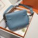 Hermes Kelly Messenger PM Bag in Blue Jean Evercolor Leather