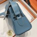 Hermes Kelly Messenger PM Bag in Blue Jean Evercolor Leather