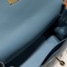 Hermes Kelly Messenger PM Bag in Blue Jean Evercolor Leather