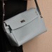 Hermes Kelly Messenger GM Bag in Bleu Lin Togo Leather