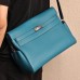 Hermes Kelly Messenger GM Bag in Blue Colvert Togo Leather