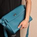 Hermes Kelly Messenger GM Bag in Blue Colvert Togo Leather