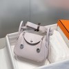 Hermes Mini Lindy Bag 19cm in Clemence Leather Mauve Pale