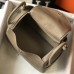 Hermes Lindy 26cm 30cm Bag in Clemence Leather Grey PHW
