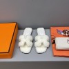Hermes Women's Oran Sandal Shearling White