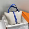 Hermes Picotin Lock 22 Bag Pearl Gray / Blue Electric