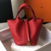 Hermes Picotin Lock 22 Bag Red GHW