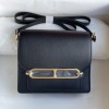Hermes Mini Roulis 18cm Bag In Black Evercolor Leather GHW