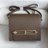 Hermes Mini Roulis 18cm Bag In Etoupe Evercolor Leather GHW
