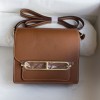 Hermes Mini Roulis 18cm Bag In Gold Evercolor Leather GHW