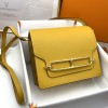 Hermes Mini Roulis 18cm Bag In Jaune Ambre Evercolor Leather GHW