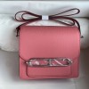 Hermes Mini Roulis 18cm Bag In Pink Evercolor Leather PHW