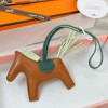 Hermes Rodeo Horse PM Bag Charm in Gold / Vert Fizz Leather