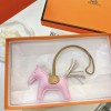 Hermes Rodeo Horse PM Bag Charm in Mauve Sylvestre Leather