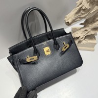 Replica Hermes Shoulder Birkin 29 Black Evercolor Leather