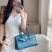 Hermes Shoulder Birkin 29cm in Blue Jean Evercolor Leather