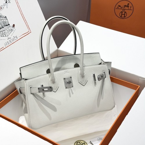 Replica Hermes Shoulder Birkin 29 Gris Platine Evercolor Leather