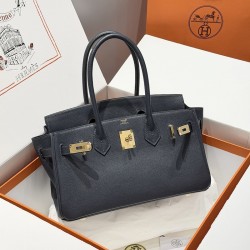 Replica Hermes Shoulder Birkin 29 Bleu Nuit Evercolor Leather