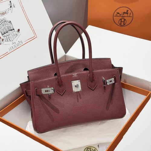 Replica Hermes Shoulder Birkin 29 Rouge H Evercolor Leather