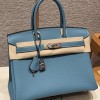 Hermes Birkin 30 in Blue Jean Togo Leather PHW