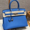 Hermes Birkin 30 in Blue Zalige Togo Leather PHW