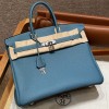 Hermes Birkin 35 in Blue Jean Togo Leather PHW