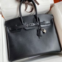 Replica Hermes Box Black Birkin 35cm Bag