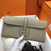 Hermes Jige Elan 29 Clutch In Grey Epsom Leather