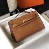 Hermes Mini Kelly Pochette 22cm Bag In Gold Epsom Leather